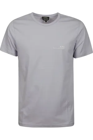 A.P.C. Homme, Tops, Gris, Taille: S T-Shirt Violet en Coton avec Logo