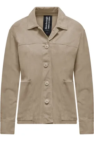 Bomboogie Femme, Vestes, Gris, Taille: 42 FR Midy Leather Jacket