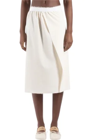 Maison Margiela Femme, Jupes, , Taille: 36 FR Jupe en Laine Crème