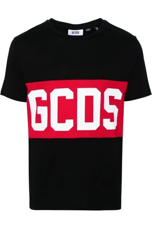 GCDS Homme, Tops, Noir, Taille: XL T-shirt Noir avec Logo de Groupe