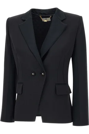 Elisabetta Franchi Femme, Vestes, Noir, Taille: 38 FR Blazer Noir Events Crêpe Léger