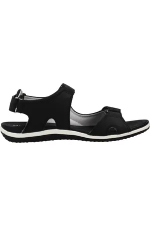 Geox Femme, Chaussures, Noir, Taille: 37 EU Sandales Plates Élégantes