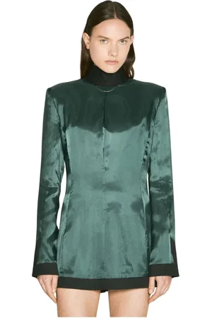 Maison Margiela Femme, Vestes, Vert, Taille: 38 FR Robe Blazer Satinée