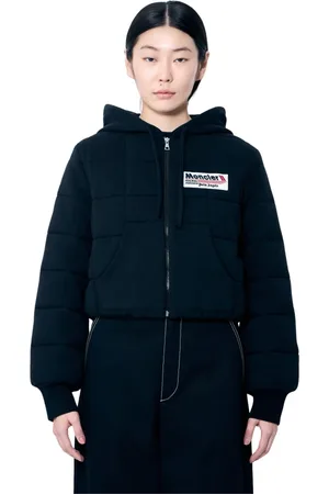 Moncler Femme, Vestes, Noir, Taille: 36 FR Cardigan Zippé à Capuche Matelassé