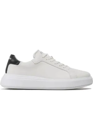 Calvin Klein Homme, Chaussures, Blanc, Taille: 44 EU Baskets Blanches à Lacets et Bout Bas