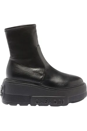 Casadei Femme, Chaussures, Noir, Taille: 40 EU Botte Compensée Stretch Végane Moderne