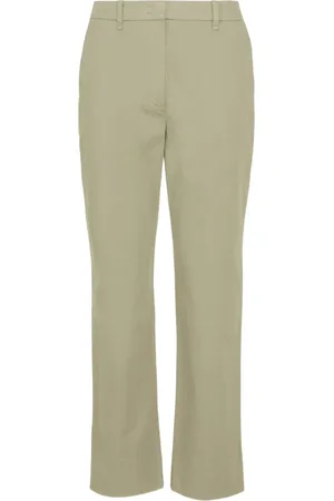 Bomboogie Femme, Pantalons, Vert, Taille: 34 FR Cotton satin pants with chino pocket