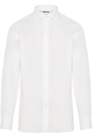 Finamore Homme, Chemises, Blanc, Taille: 2XL Chemise en coton italienne, 100% coton