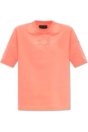Moncler Femme, Tops, Rose, Taille: 38 FR T-shirt ras du cou avec logo en relief