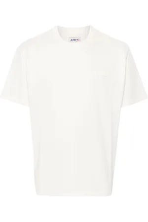 Autry Homme, Tops, Blanc, Taille: S T-shirt Ras du Cou
