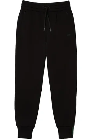 Lacoste Femme, Pantalons, Noir, Taille: 38 FR Pantalon Double Couche Noir Logo Vert Survêtement