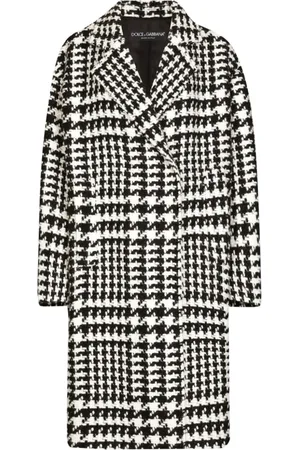 Dolce & Gabbana Femme, Manteaux, Noir, Taille: 38 FR Manteau Noir Pied-de-poule
