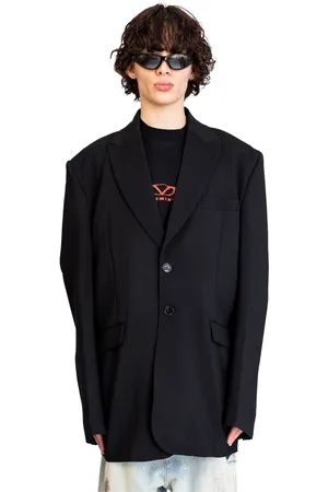 Vetements Homme, Vestes, Noir, Taille: M Veste noire brodée sur mesure