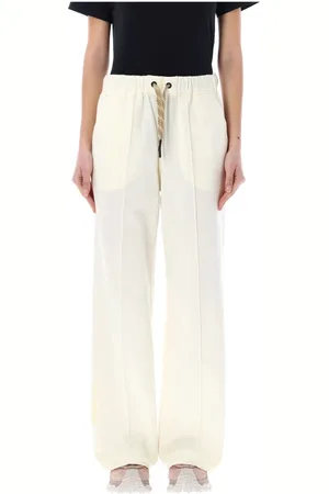 Moncler Femme, Pantalons, Blanc, Taille: 38 FR Pantalon de survêtement à cordon de serrage et logo brodé