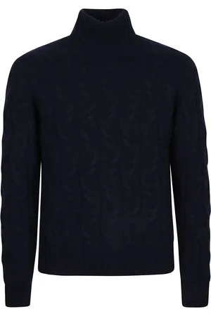 DRUMOHR Homme, Pulls, Bleu, Taille: L Pull à col roulé tressé