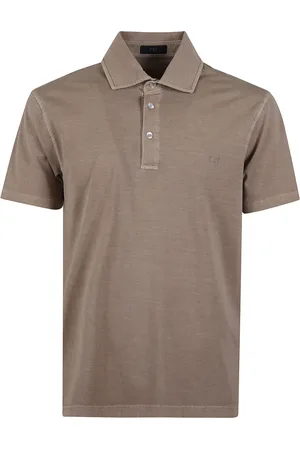FAY Homme, Tops, Brun, Taille: 2XL Polo en Coton Beige avec Logo