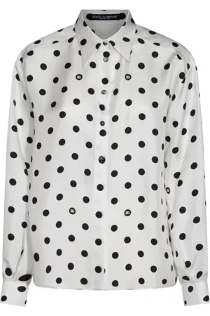 Dolce & Gabbana Femme, Blouses et Chemises, Blanc, Taille: 36 FR Chemise blanche en soie à manches longues