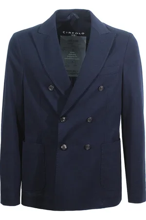 Circolo Homme, Vestes, Bleu, Taille: M Veste Bleue à Revers Pointe Style Italien