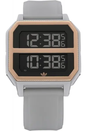adidas Homme, Accessoires, Gris, Taille: ONE Size Montre à Quartz en Acier Inoxydable