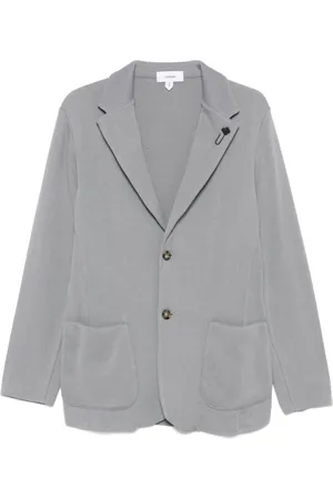 LARDINI Homme, Vestes, Gris, Taille: XL Veste Grise avec Fermeture Boutonnée Avant