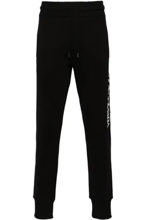 VERSACE Homme, Pantalons, Noir, Taille: M Pantalon noir en coton avec logo