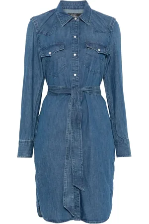 Ralph Lauren Femme, Robes, Bleu, Taille: 36 FR Robe de jour à manches longues