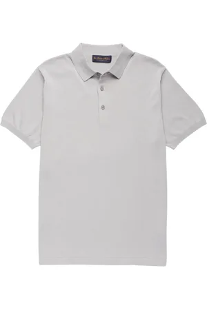Brooks Brothers Homme, Tops, Gris, Taille: L Polo en coton Makò