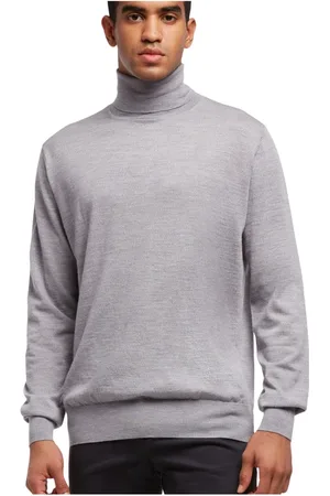 Brooks Brothers Homme, Pulls, Gris, Taille: L Col Roulé en Laine Mérinos