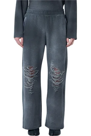Diesel Homme, Pantalons, Gris, Taille: M Pantalon de survêtement en mélange de coton usé