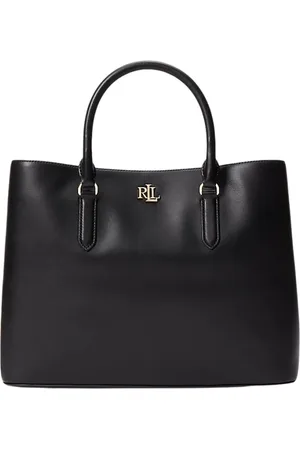 Ralph Lauren Femme, Sacs, Noir, Taille: ONE Size Cuir Grand Marcy Satchel