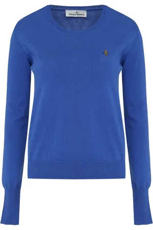 Vivienne Westwood Femme, Pulls, Bleu, Taille: 36 FR Pull en cachemire côtelé