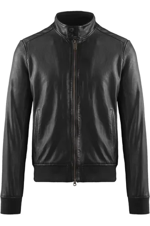 Bomboogie Homme, Vestes, Noir, Taille: 2XL Friz Leather Bomber Jacket