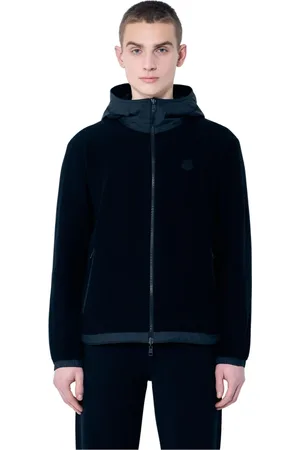 Moncler Homme, Sweatshirts et sweats à capuche, Noir, Taille: L Cardigan zippé à capuche en molleton