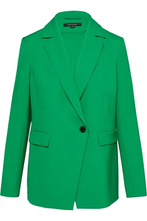 Comma, Femme, Vestes, Vert, Taille: 48 FR Blazer à bouton et col à revers
