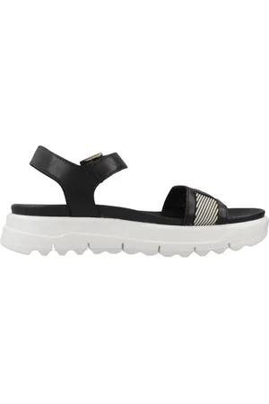 Geox Femme, Chaussures, Noir, Taille: 37 EU Sandales plates élégantes pour femmes