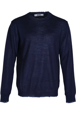 Mauro Grifoni Homme, Pulls, Bleu, Taille: L Pull en laine pour homme, manches longues