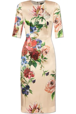Dolce & Gabbana Femme, Robes, Rose, Taille: 38 FR Robe avec motif floral