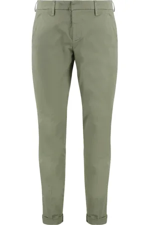 Dondup Homme, Pantalons, Vert, Taille: W35 Pantalon en coton avec revers aux chevilles