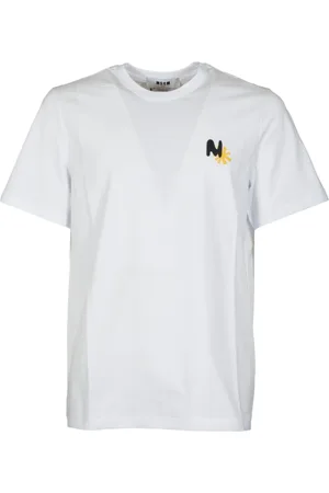 Msgm Homme, Tops, Blanc, Taille: S T-shirts et Polos brodés