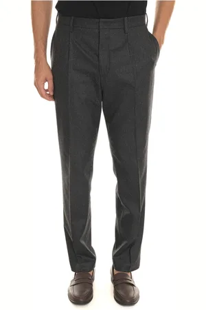hindustrie Homme, Pantalons, Gris, Taille: S Pantalon Chino en Flanelle avec Devant Darts