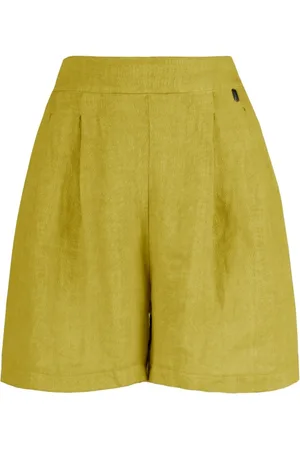 Bomboogie Femme, Shorts, Jaune, Taille: 36 FR Linen Bermuda Shorts