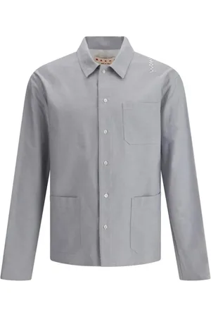 Marni Homme, Chemises, Bleu, Taille: S Chemise Brodée à Manches Longues