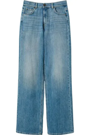 Twin-Set Femme, Jeans, Bleu, Taille: W26 Jean Droit en Denim Avec Fermeture Boutonnée Avant