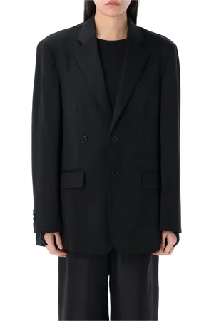 Maison Margiela Femme, Vestes, Noir, Taille: 38 FR Blazer Satiné à Double Boutonnage
