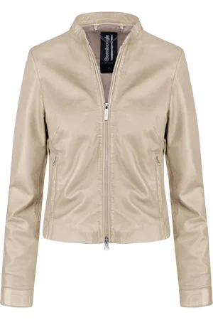 Bomboogie Femme, Vestes, Gris, Taille: 44 FR Veste en cuir Natt Slim Fit