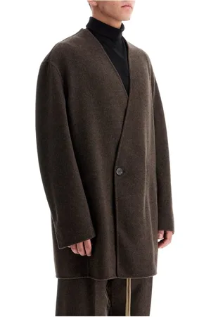 FEAR OF GOD Homme, Manteaux, Brun, Taille: L Blazer en laine moderne à double boutonnage sans col