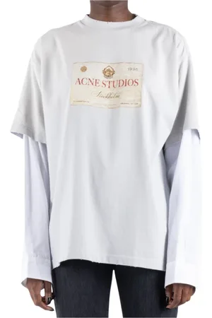 Acne Studios Femme, Tops, Gris, Taille: 38 FR T-Shirt Gris Clair Cl0322