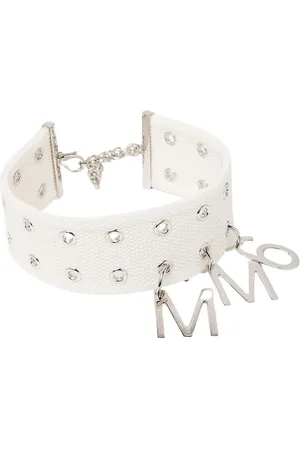 Maison Margiela Femme, Accessoires, Blanc, Taille: ONE Size Collier ras du cou avec pendentif logo expérimental
