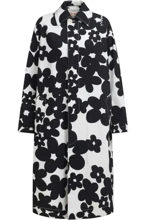 Marni Femme, Manteaux, Noir, Taille: 38 FR Manteau Duster Imprimé