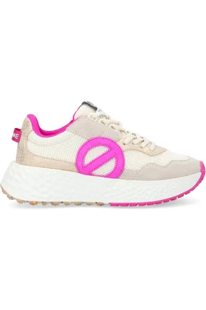 No Name Femme, Chaussures, Multicolore, Taille: 37 EU Baskets Beige Carter Jogger avec des accents rose néon